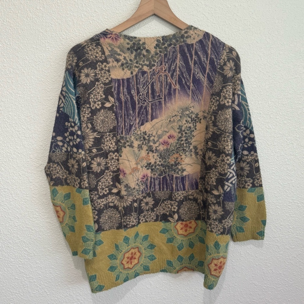 Boho Women's Medium Patchwork Artsy Printed Sweat… - image 6